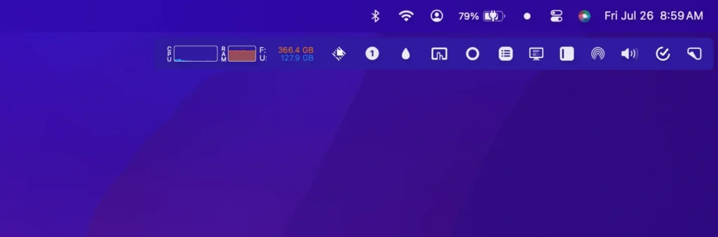 Mostra em parte como funciona a aplicação Ice no macOS